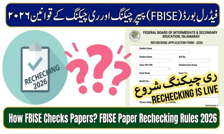 How FBISE Checks Papers FBISE Paper Rechecking Rules 2026